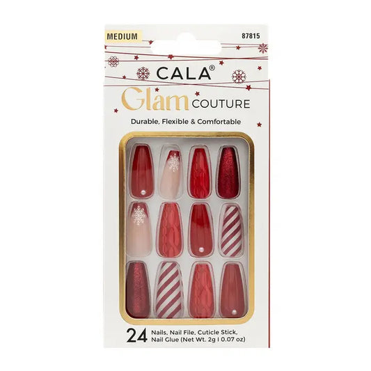 Cala: Glam Couture Candy Cane Press On Nails