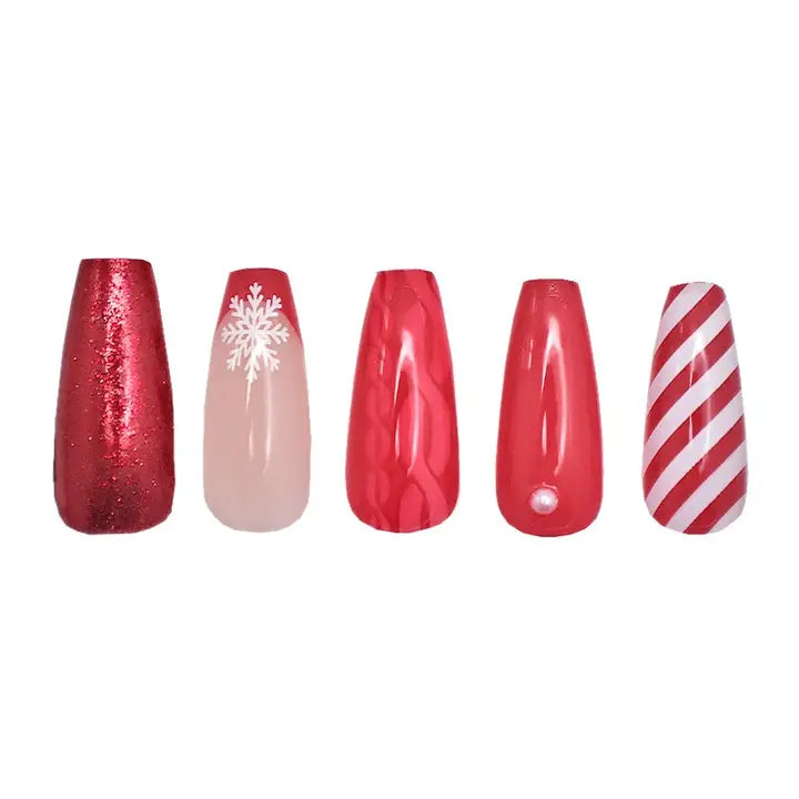 Cala: Glam Couture Candy Cane Press On Nails