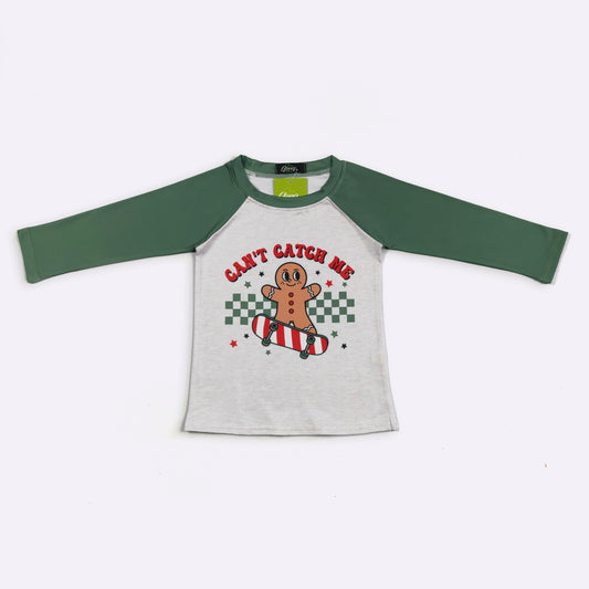 Can't Catch Me Gingerbread Raglan Top