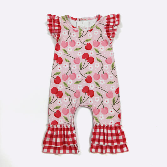 Cherry Blossom Baby Ruffle Romper