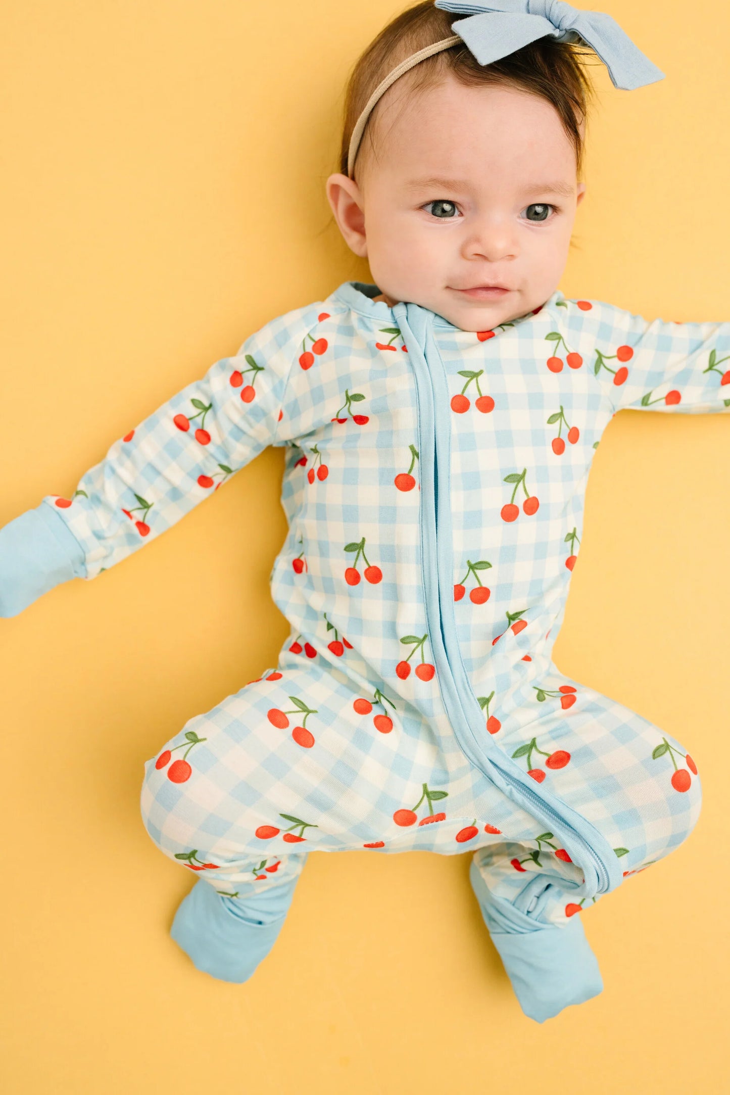 Little One Shop: Cherry Picnic Bamboo Zippy Romper