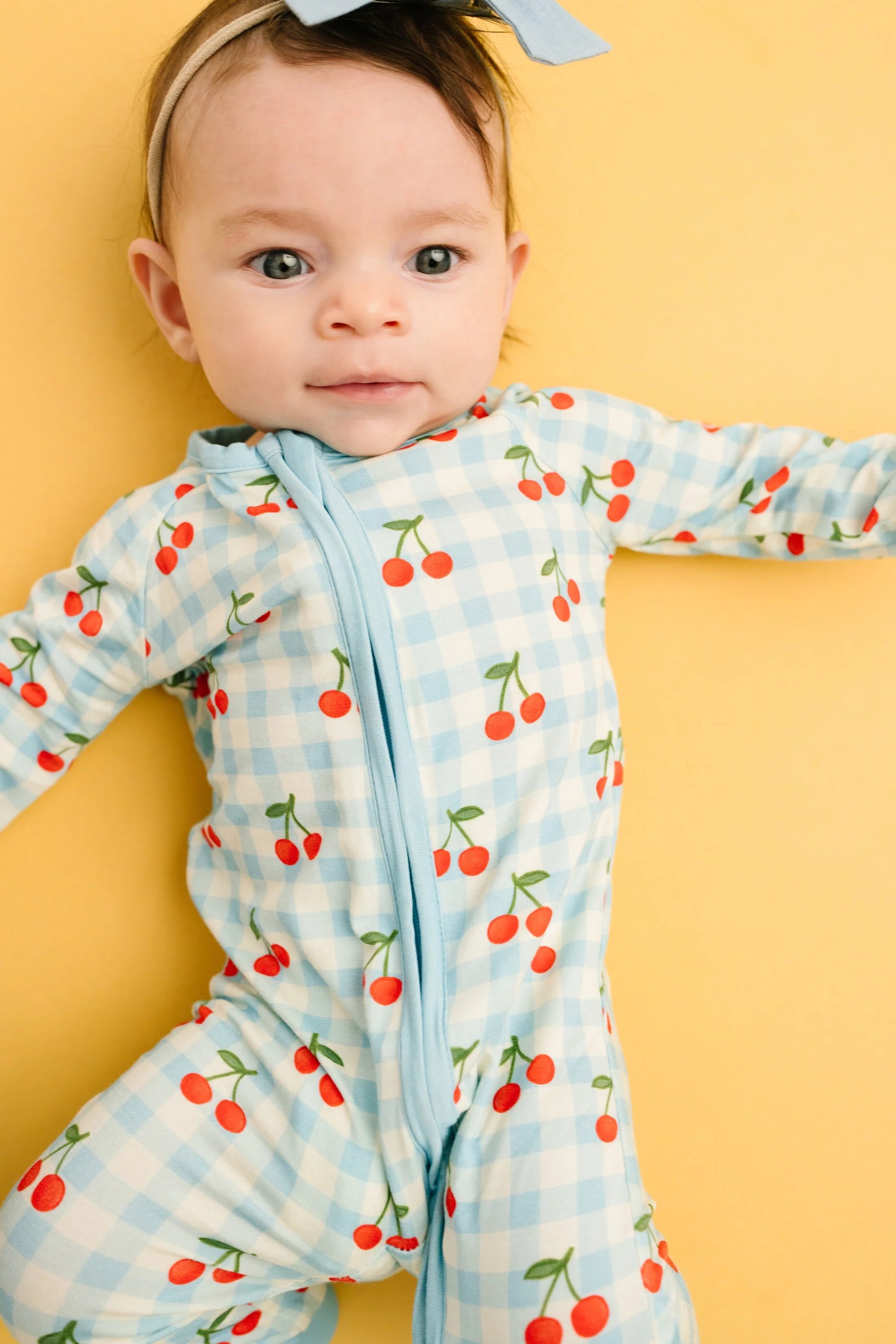 Little One Shop: Cherry Picnic Bamboo Zippy Romper