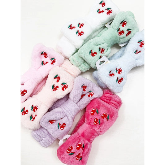 Cherry Embroidery Everyday Facial Spa Headband
