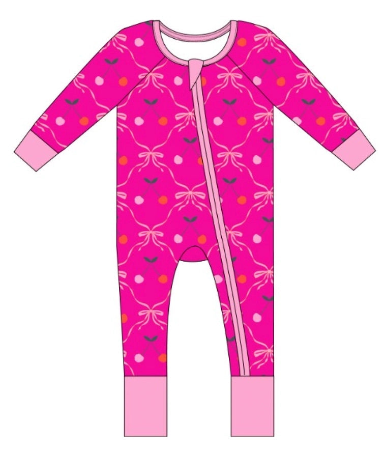 Kiki + Lulu: Cherry Wild Bamboo Zippy Romper
