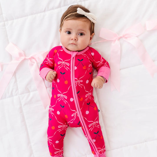 Kiki + Lulu: Cherry Wild Bamboo Zippy Romper