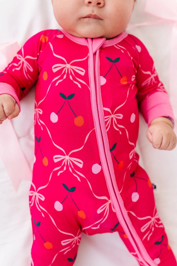 Kiki + Lulu: Cherry Wild Bamboo Zippy Romper