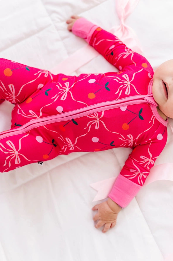 Kiki + Lulu: Cherry Wild Bamboo Zippy Romper
