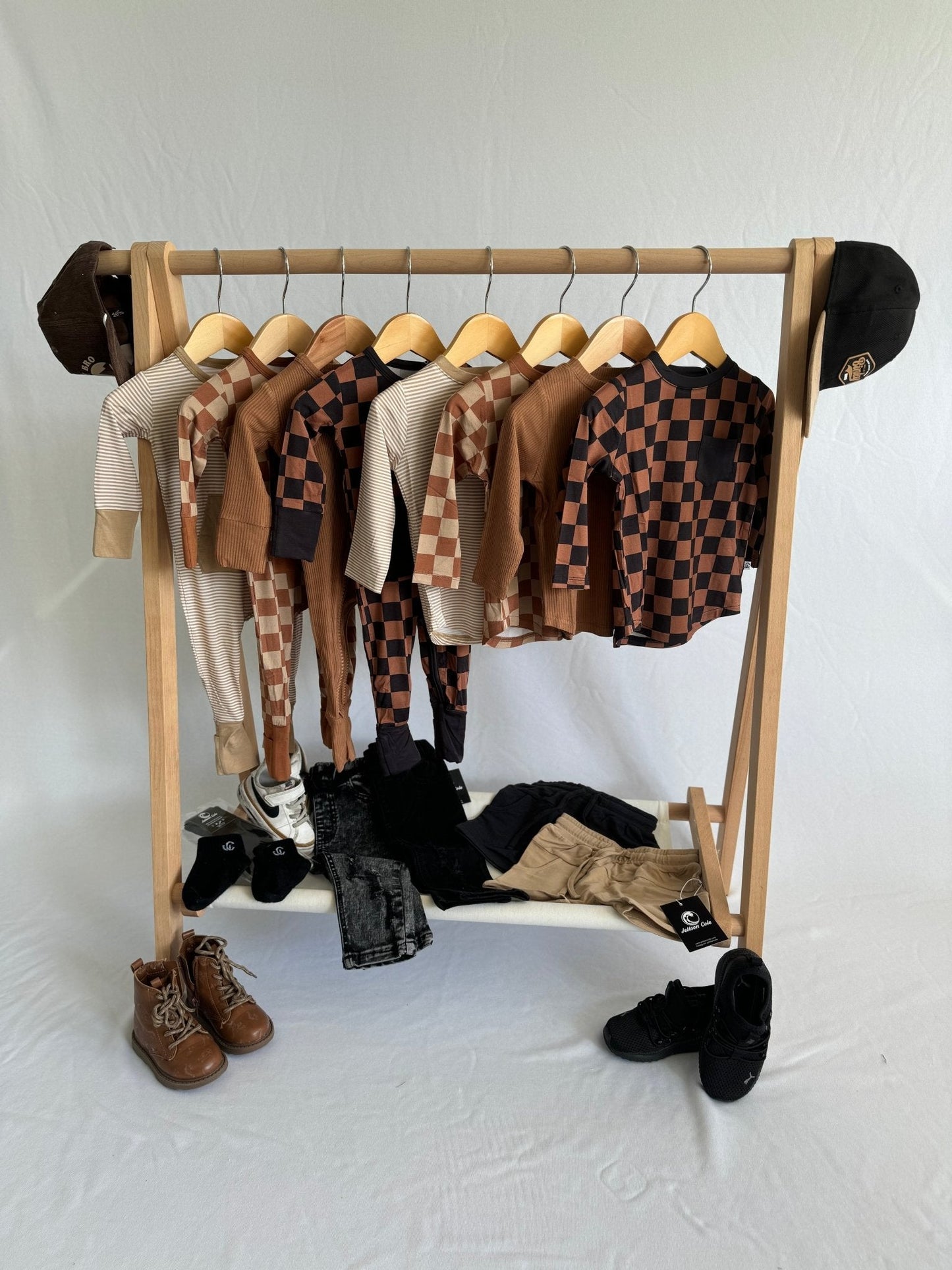 Chocolate & Tan Checkered Pocket Long Sleeve