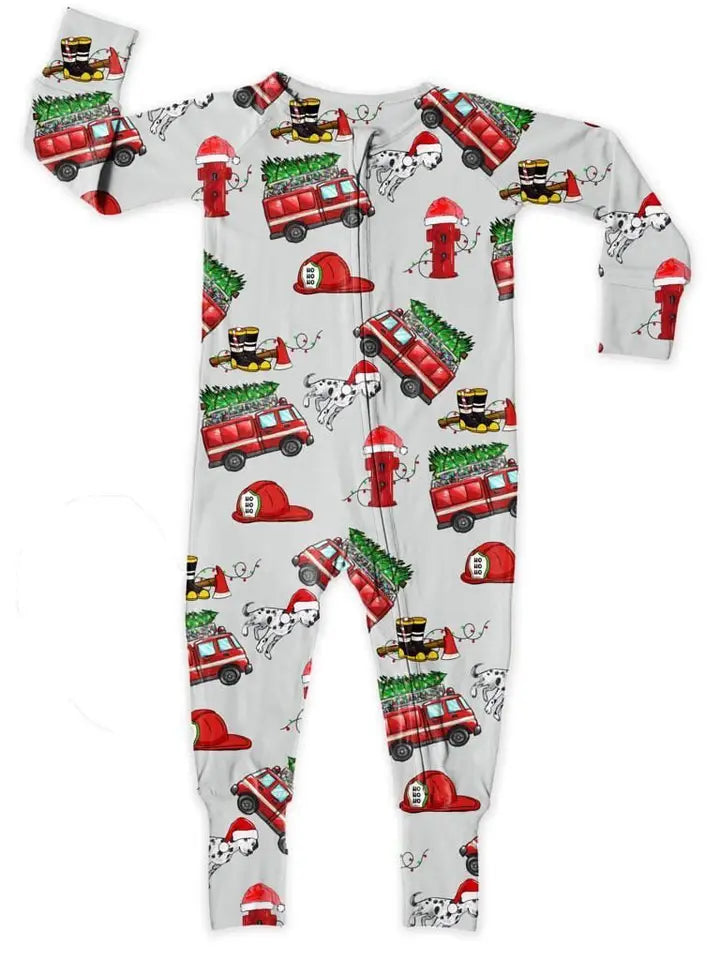 PRE ORDER: Christmas FireTruck Bamboo Zippy