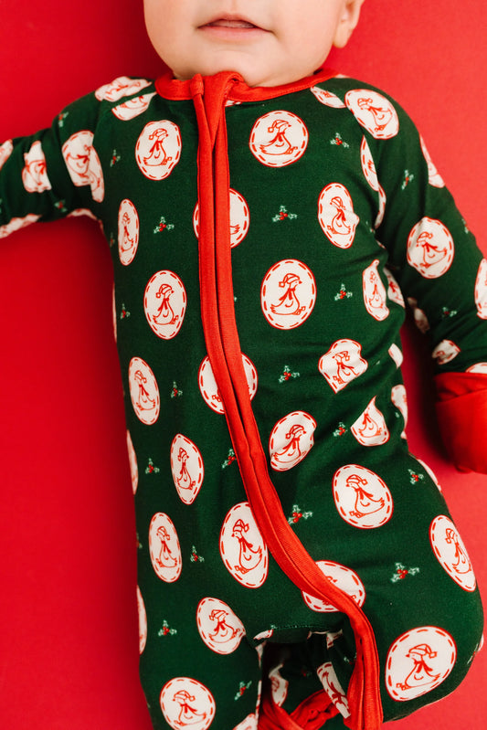 Little One Shop: Christmas Goose Bamboo Zippy Romper
