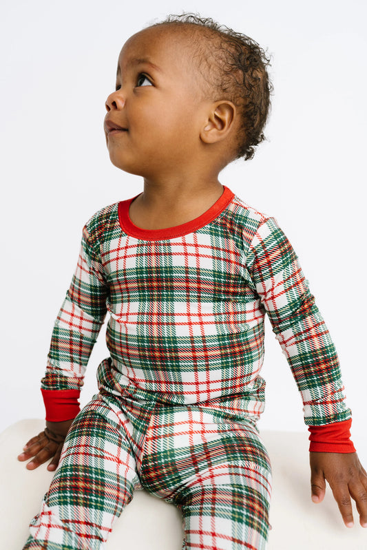 Little One Shop: Christmas Plaid Bamboo Two Piece Set
