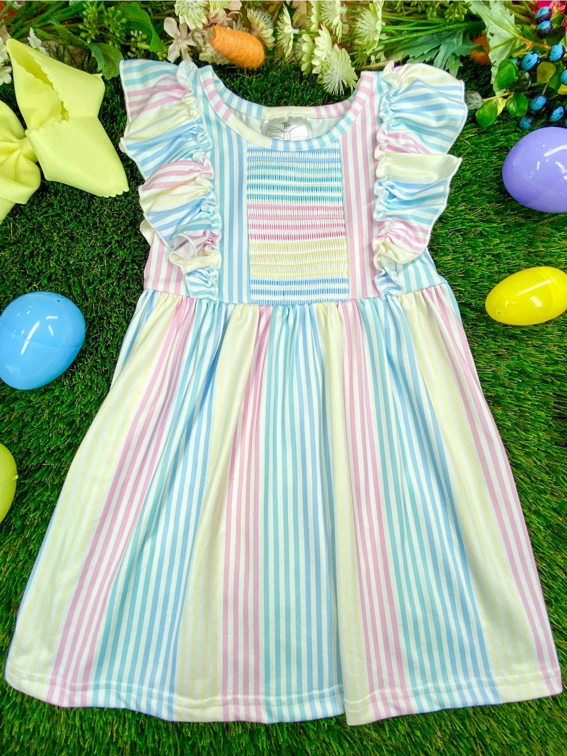 Classic Stripes Ruffle Girls Dress