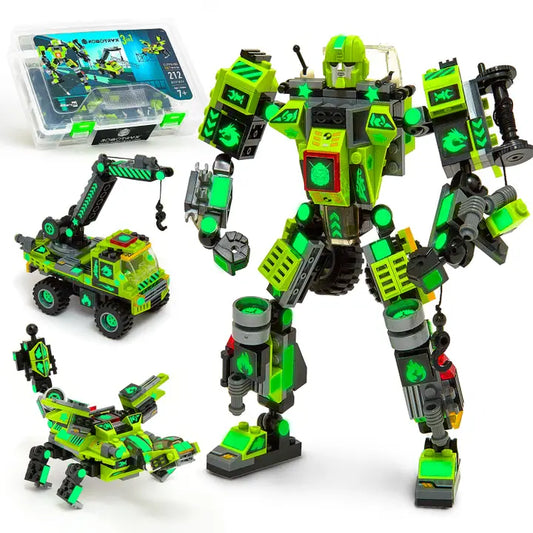 Jittery Git: Robot Toy For Kid Builders (212 Pc) Cliffsling - 3 in 1 Toy Set