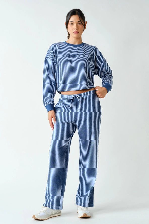 Mono B: Women's Coastal Striped Top & Pant Set (3) COLORS