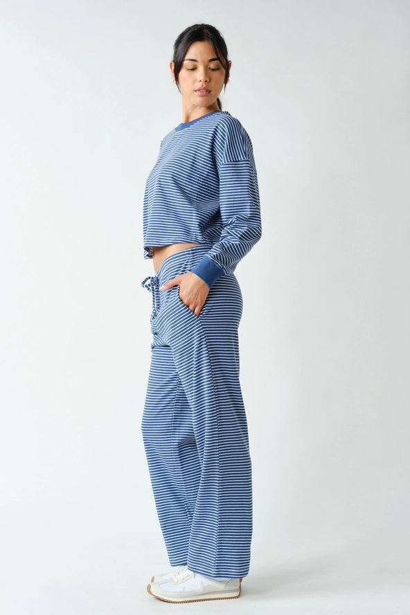 Mono B: Women's Coastal Striped Top & Pant Set (3) COLORS