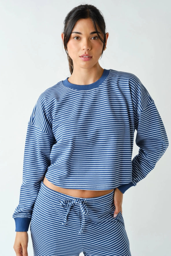 Mono B: Women's Coastal Striped Top & Pant Set (3) COLORS
