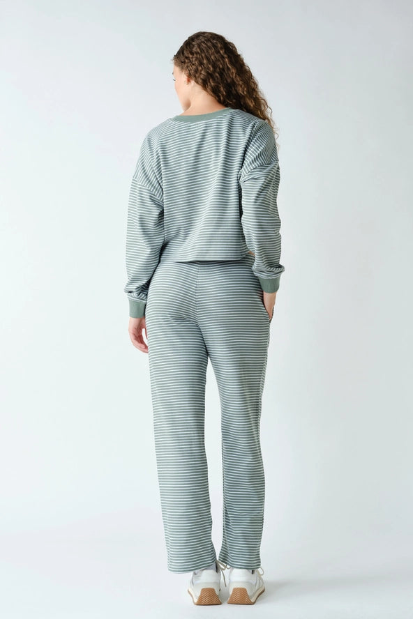 Mono B: Women's Coastal Striped Top & Pant Set (3) COLORS