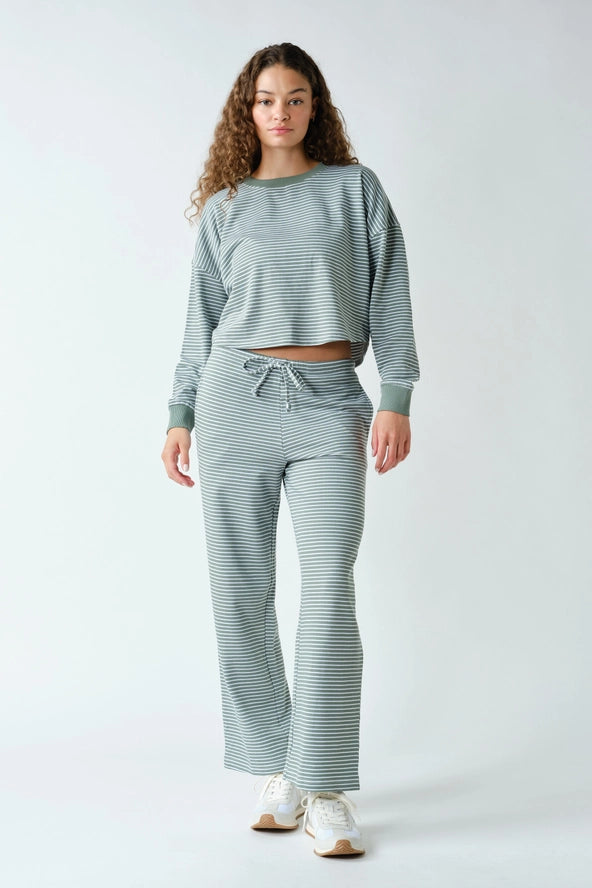 Mono B: Women's Coastal Striped Top & Pant Set (3) COLORS