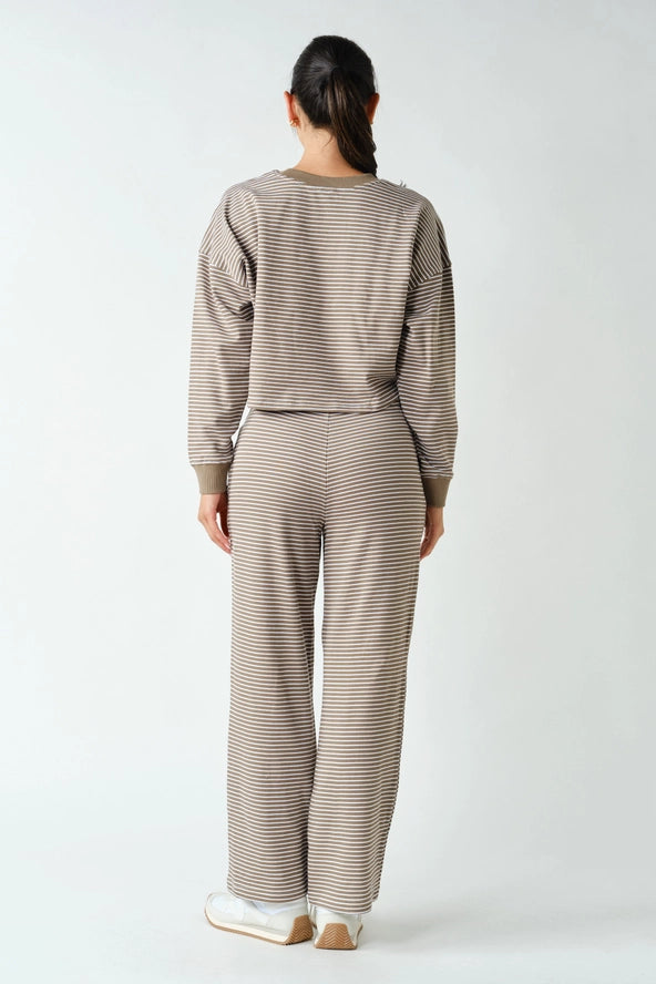 Mono B: Women's Coastal Striped Top & Pant Set (3) COLORS