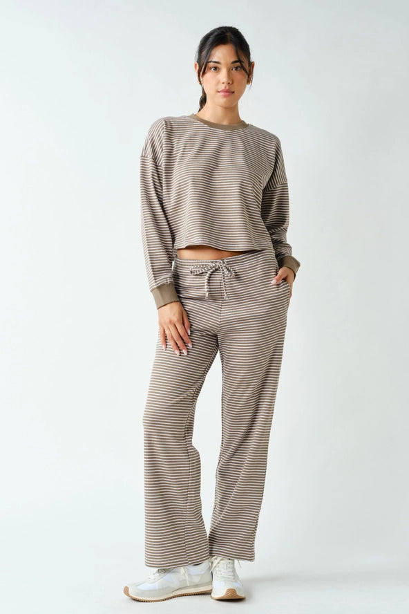 Mono B: Women's Coastal Striped Top & Pant Set (3) COLORS