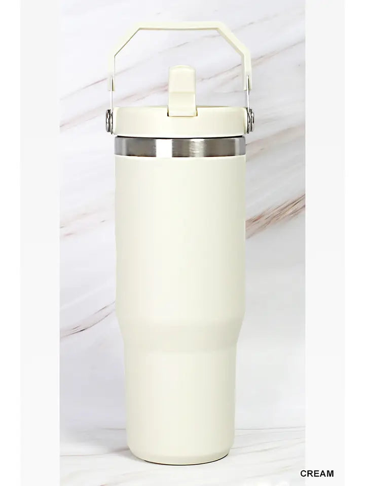 30 oz Stainless Steel Flip Straw Tumbler