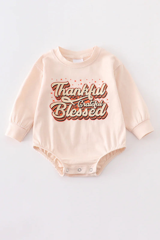 Cream Thankful Baby Romper