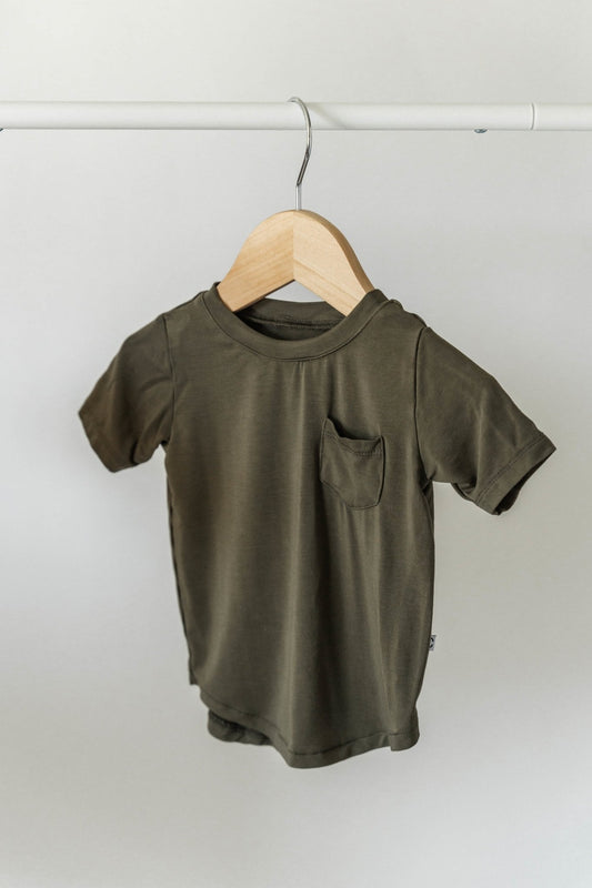 Pocket Tee- Dark Olive