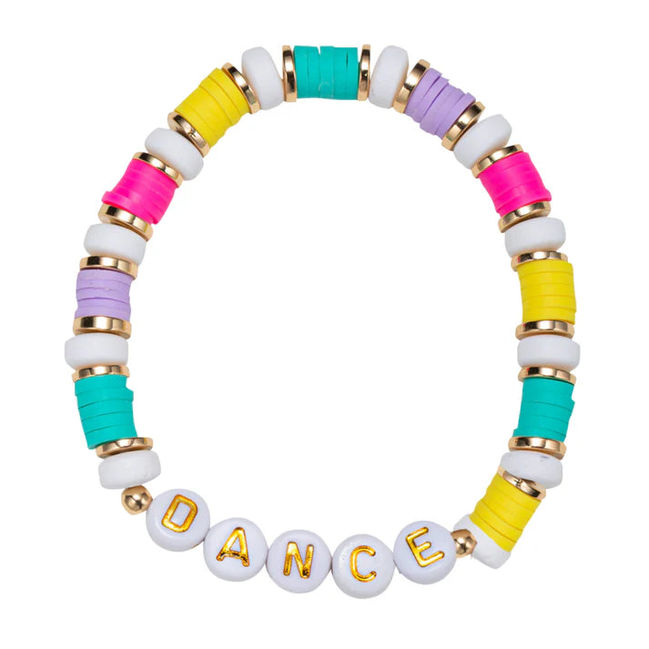 Kids Beaded Stretch Bracelet with "Dance"