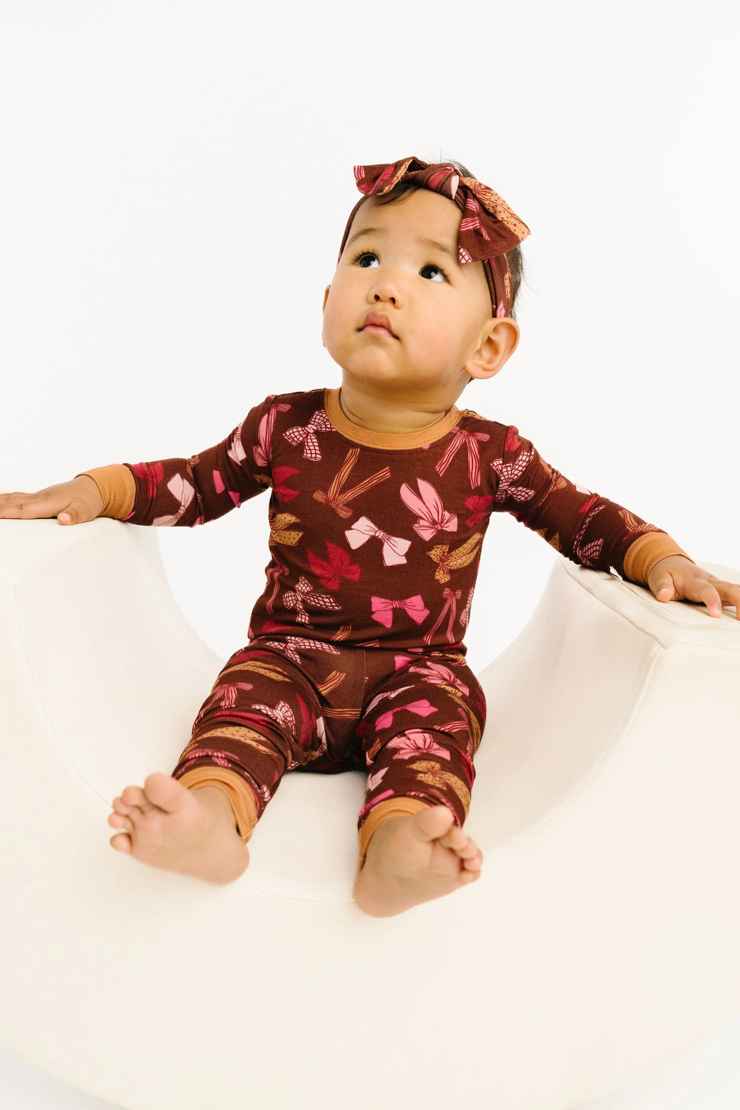 Little One Shop: Darling Bows Print Bamboo Two Piece Set