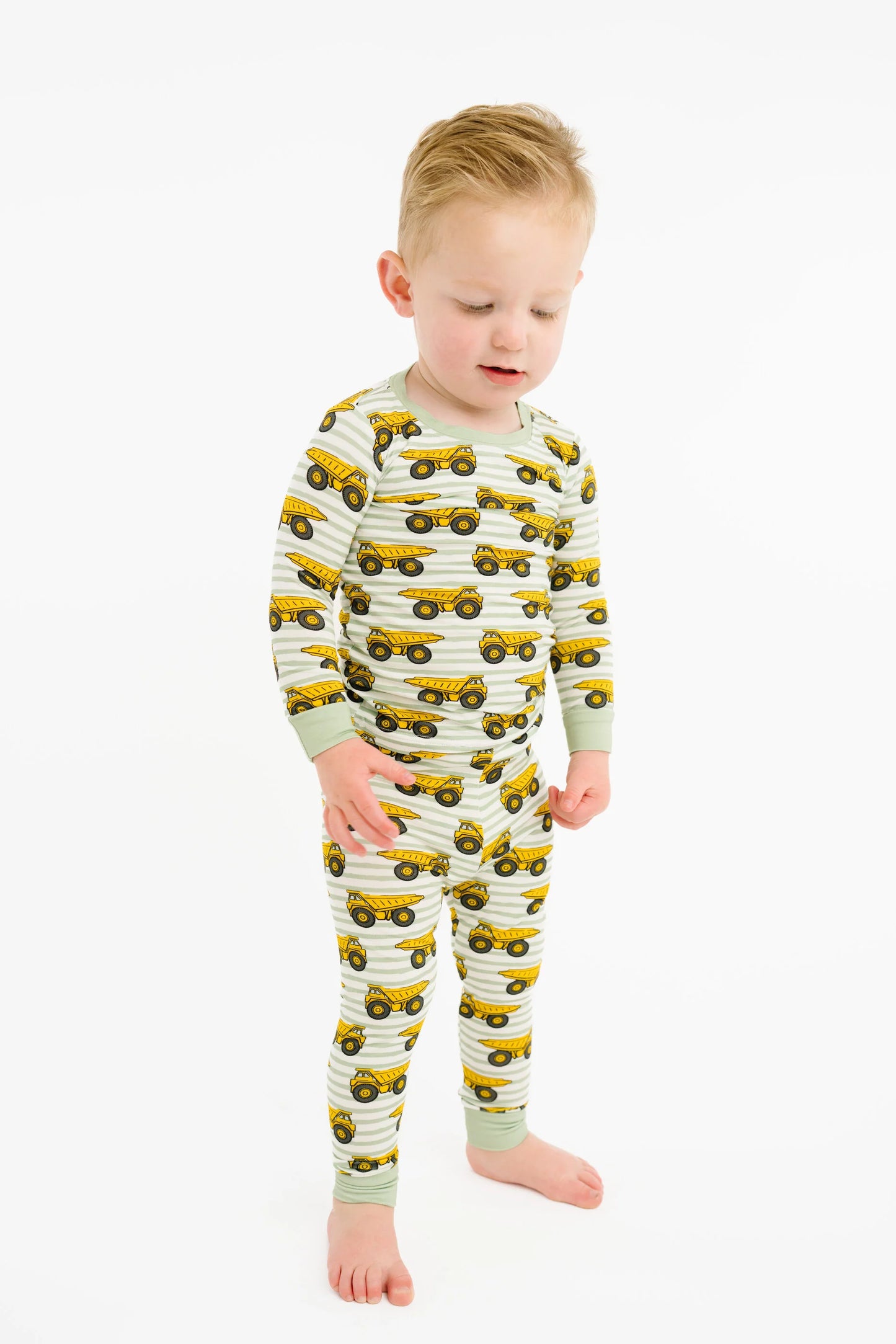 Little One Shop: Dump Trucks Bamboo Two Piece Set