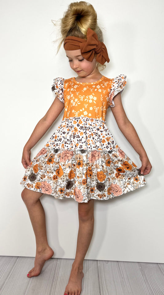 Fall Floral Girls Dress
