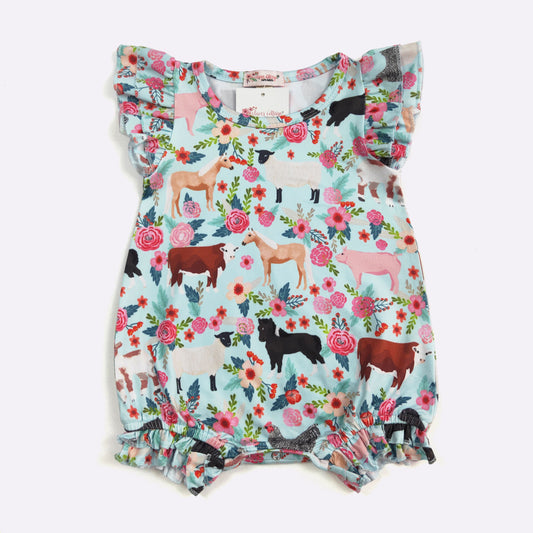 Farm Floral Baby Romper