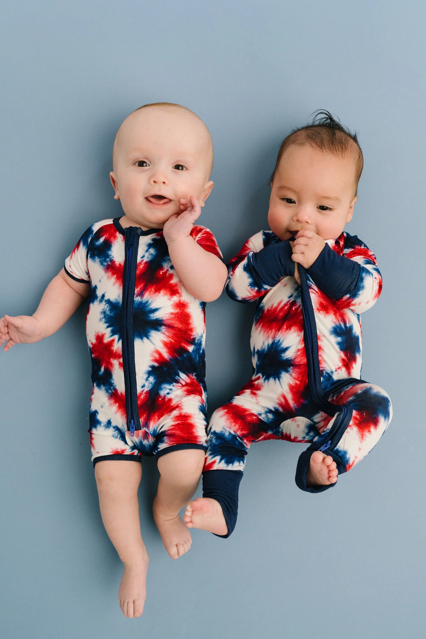 Little One Shop: Firecracker Tie Dye Bamboo Shortie Romper