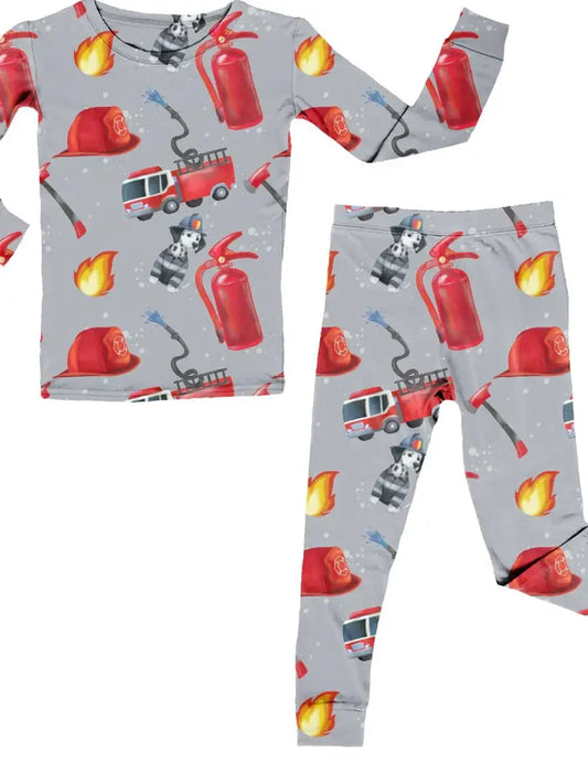 Firefighter Dalmation Bamboo Two Piece Set