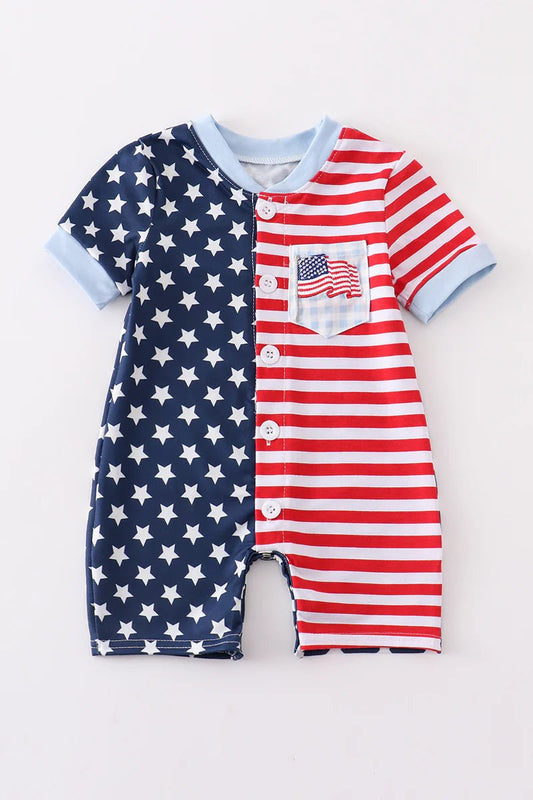 Flag Stripe Boy Romper