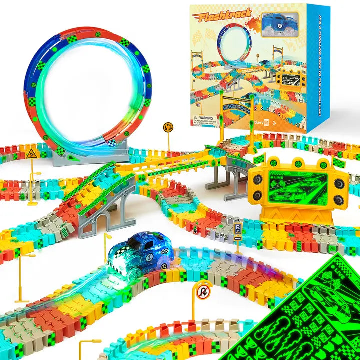 Jittery Git: Flashtrack Glow in the Dark Racing & Building Track Set