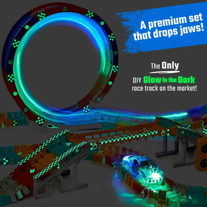 Jittery Git: Flashtrack Glow in the Dark Racing & Building Track Set