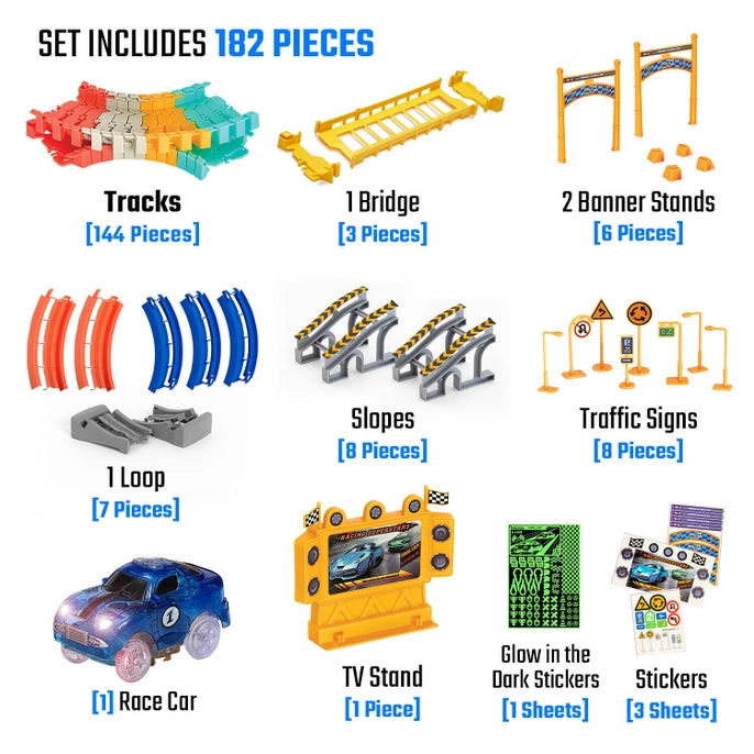 Jittery Git: Flashtrack Glow in the Dark Racing & Building Track Set