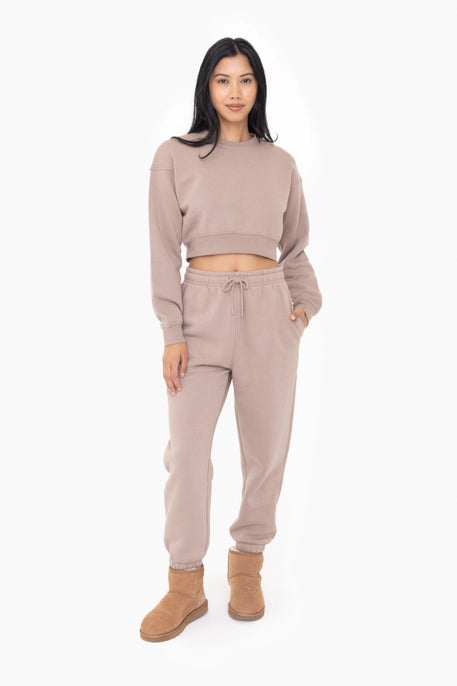 Mono B: Cropped Fleece Sweatshirt + Pants (TWO COLORS)