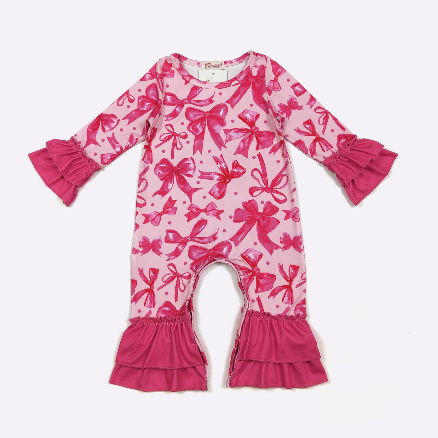 Fuchsia Coquette Ruffle Romper