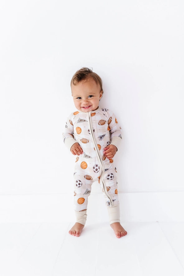 Kiki + Lulu: Game Day Gingham Bamboo Zippy Romper