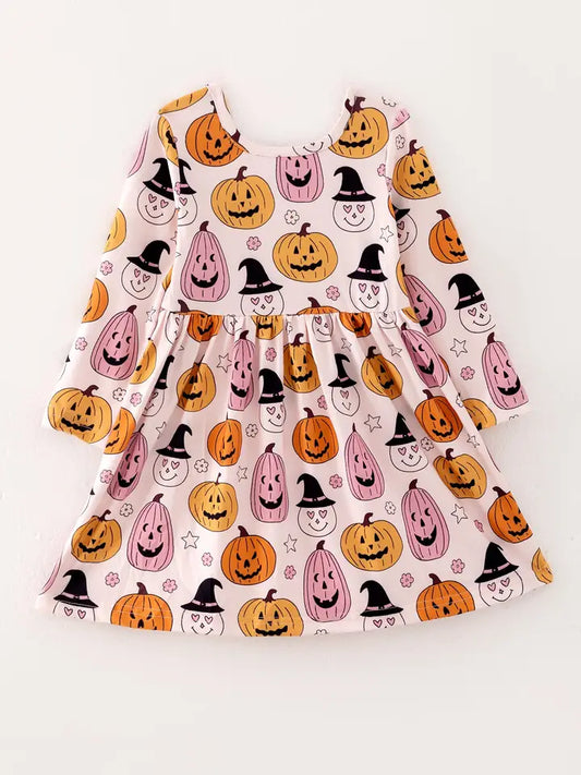 Halloween Pumpkin Print Dress