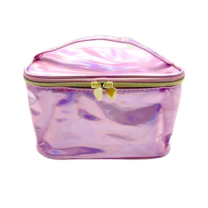 Holographic Little Girls Pink Cosmetic Jewelry Bag