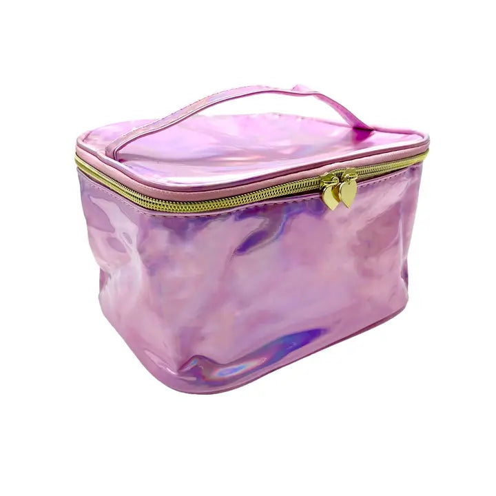 Holographic Little Girls Pink Cosmetic Jewelry Bag