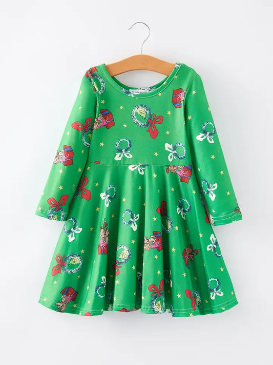 Green Grinch Twirl Dress