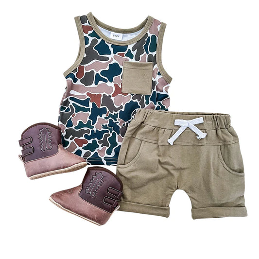 Green Camo Tank/Short Set