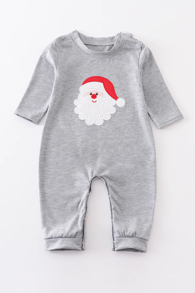 Gray Christmas Santa Romper