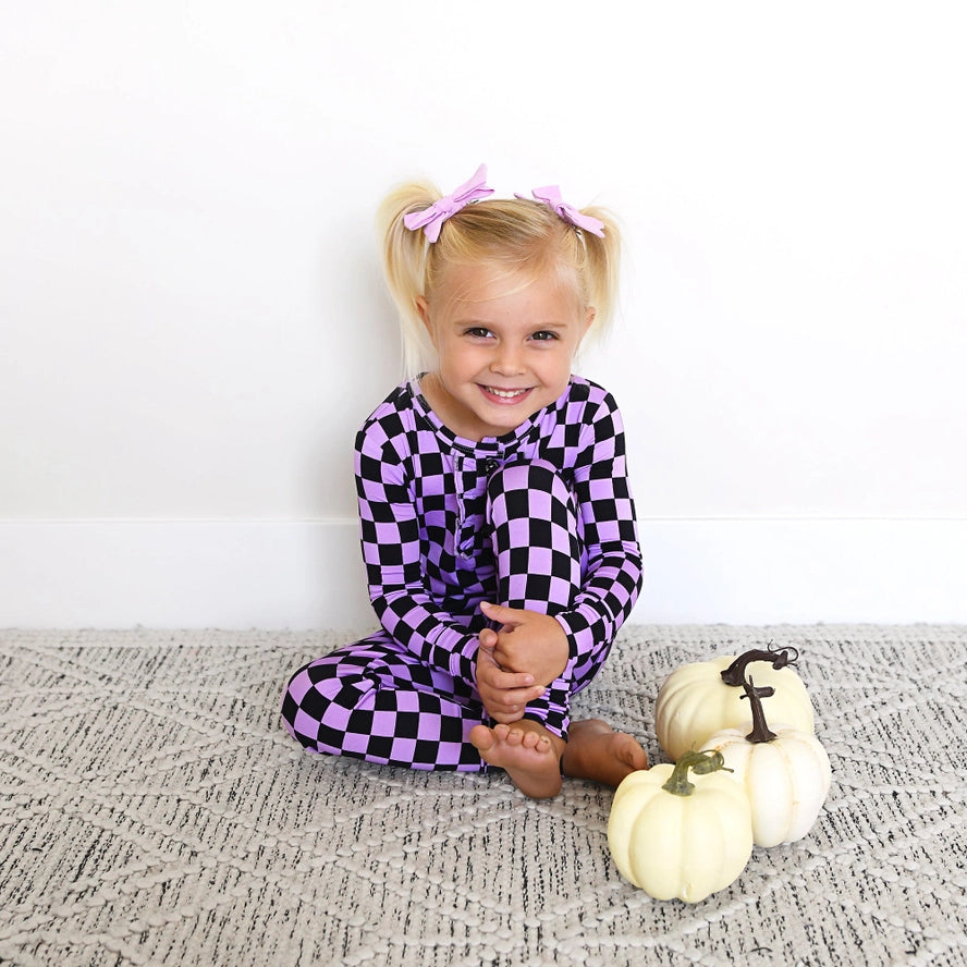 Gigi and Max: Hadley Checks Ruffle Bamboo Two Piece Set