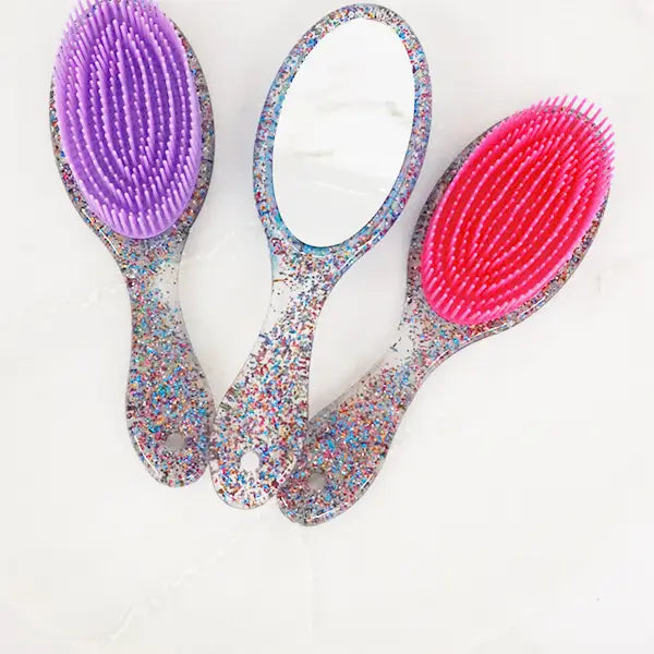 Mirror Hair Brush- MULTIPLE COLORS