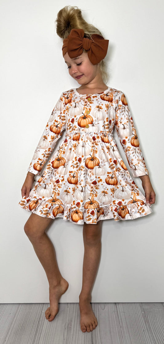 Harvest Pumpkin Girls Dress